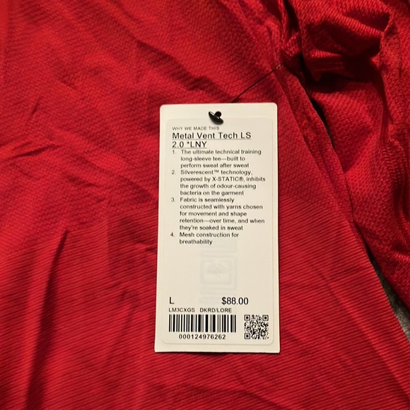 Lululemon lunar new year long sleeve red tee size Large L new - Picture 5 of 6